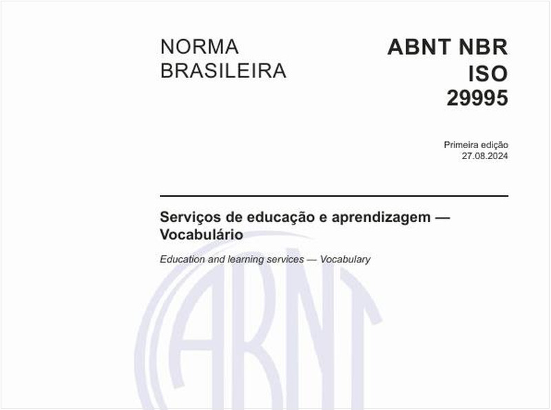 Serviços de educação e aprendizagem — Vocabulário