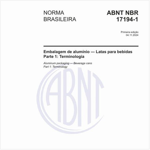 Embalagem de alumínio - Latas para bebidas - Parte 1: Terminologia