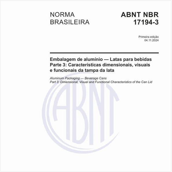 Embalagem de alumínio - Latas para bebidas - Parte 3: Características dimensionais, visuais e funcionais da tampa da lata