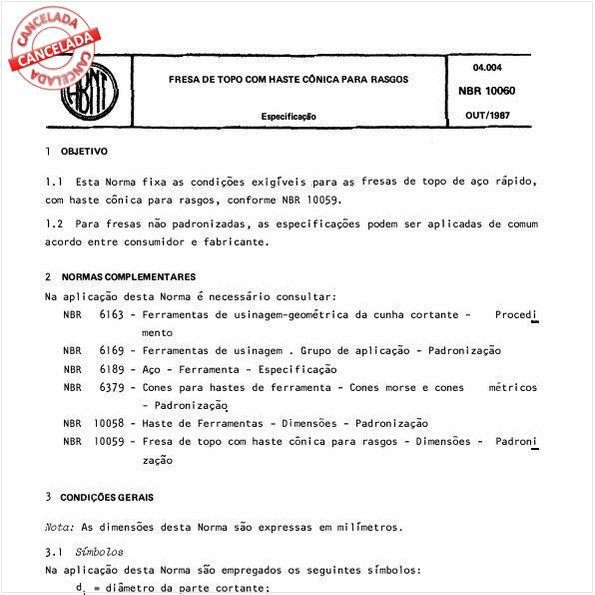 Fresa de topo com haste cônica para rasgos
