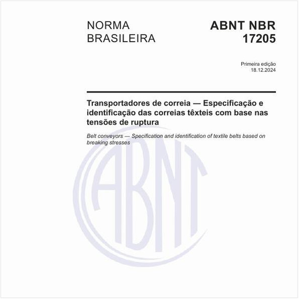 Transportadores de correia - Especificação e identificação das correias têxteis com base nas tensões de ruptura