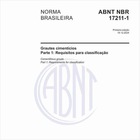 Grautes cimentícios - Parte 1: Requisitos para classificação
