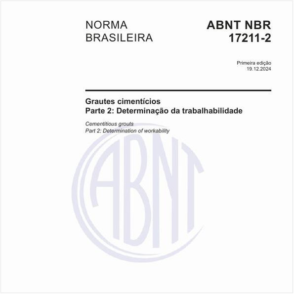 Grautes cimentícios - Parte 2: Determinação da trabalhabilidade