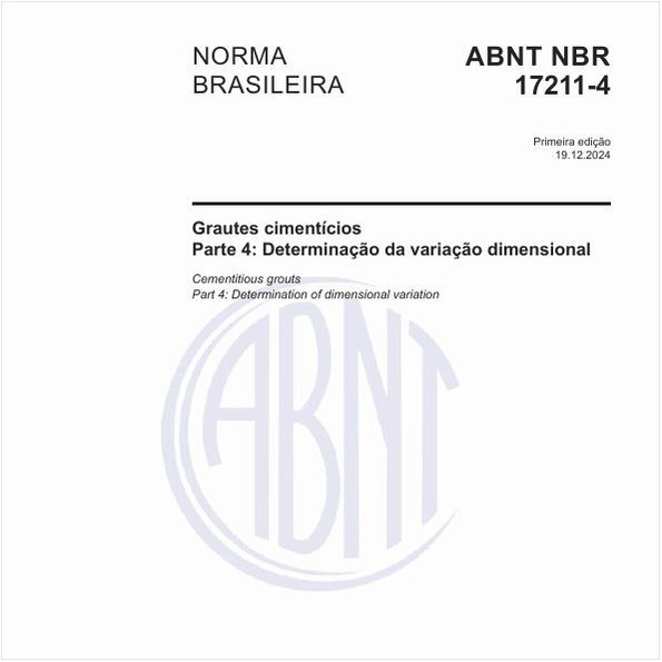 Grautes cimentícios - Parte 4: Determinação da variação dimensional