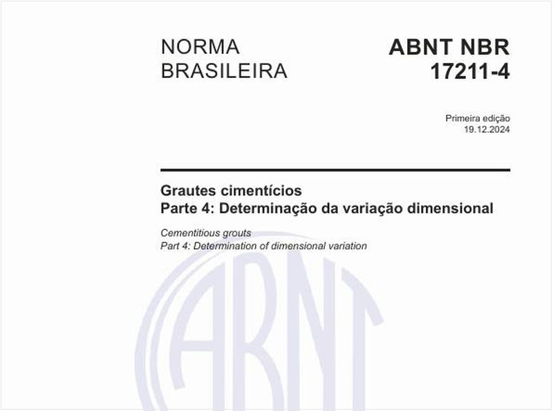 Grautes cimentícios - Parte 4: Determinação da variação dimensional