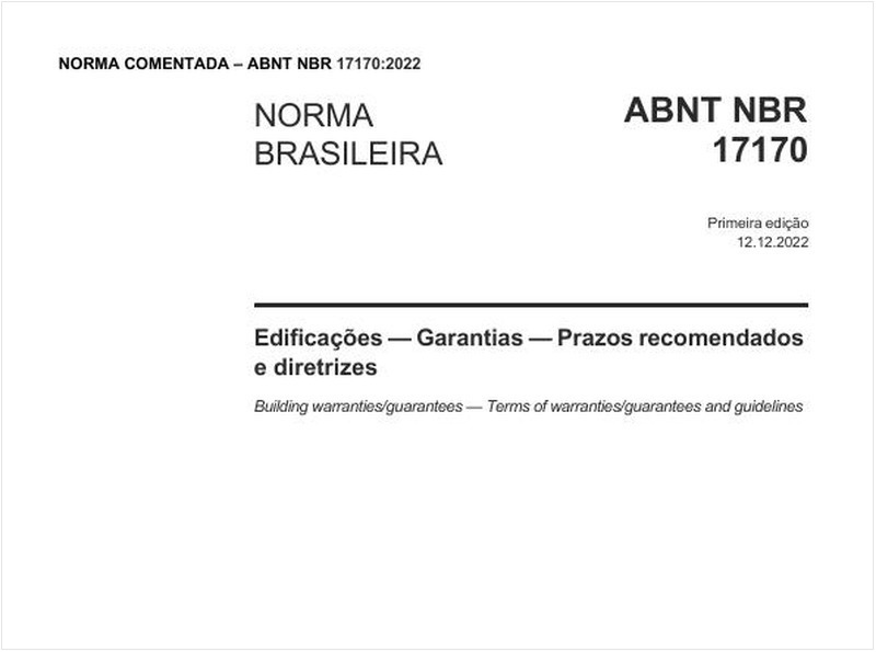 Edificações - Garantias - Prazos recomendados e diretrizes - Versão comentada.