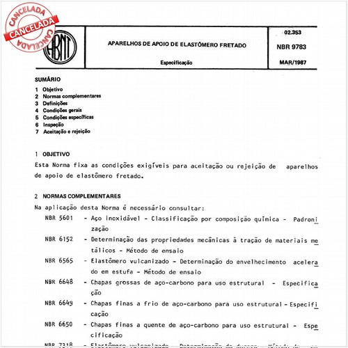 Aparelhos de apoio de elastômero fretado