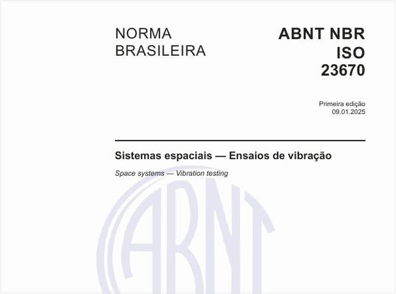 Sistemas espaciais — Ensaios de vibração