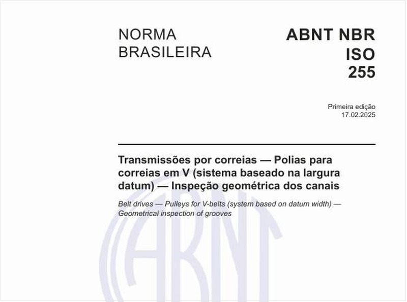 Transmissões por correias - Polias para correias em V (sistema baseado na largura datum) - Inspeção geométrica dos canais