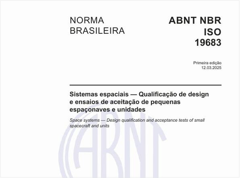 Sistemas espaciais — Qualificação de design e ensaios de aceitação de pequenas espaçonaves e unidades