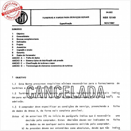 Turbinas a vapor para serviços gerais