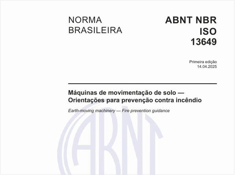 Máquinas de movimentação de solo - Orientações para prevenção contra incêndio