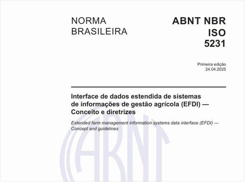 Interface de dados estendida de sistemas de informações de gestão agrícola (EFDI) — Conceito e diretrizes