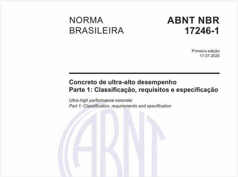 Concreto de ultra-alto desempenho - Parte 1: Classificação, requisitos e especificação