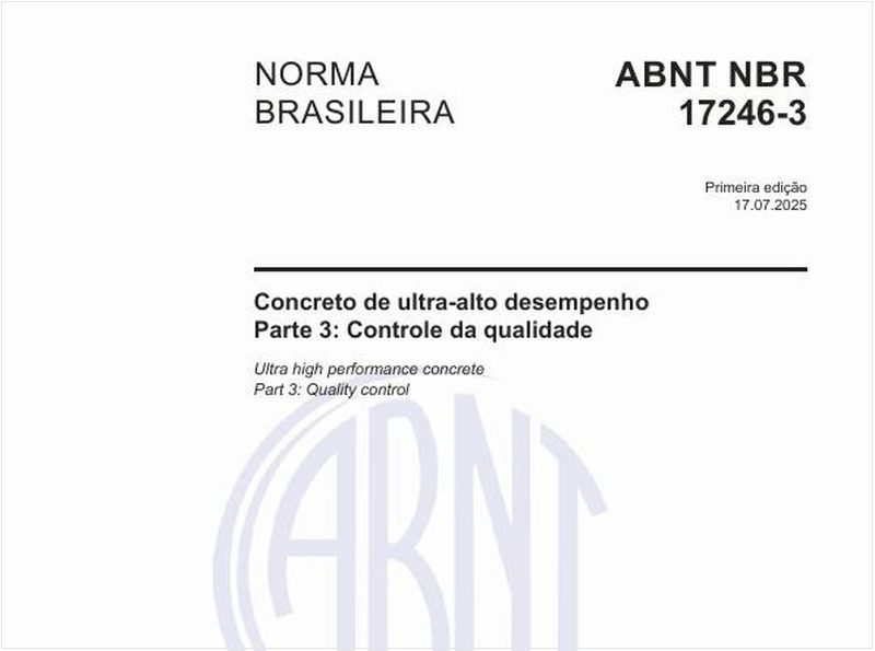 Concreto de ultra-alto desempenho - Parte 3: Controle da qualidade