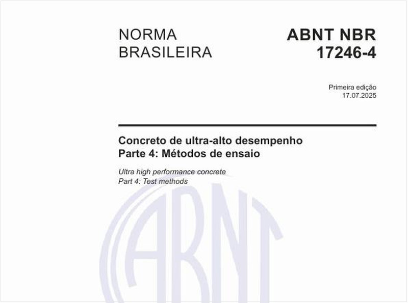 Concreto de ultra-alto desempenho - Parte 4: Métodos de ensaio