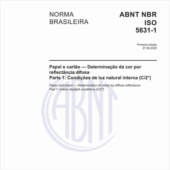 Papel e cartão — Determinação da cor por reflectância difusa - Parte 1: Condições de luz natural interna (C/2°)