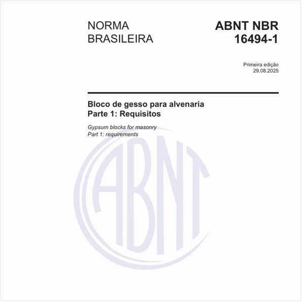 Bloco de gesso para alvenaria - Parte 1: Requisitos