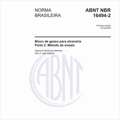 Bloco de gesso para alvenaria - Parte 2: Método de ensaio