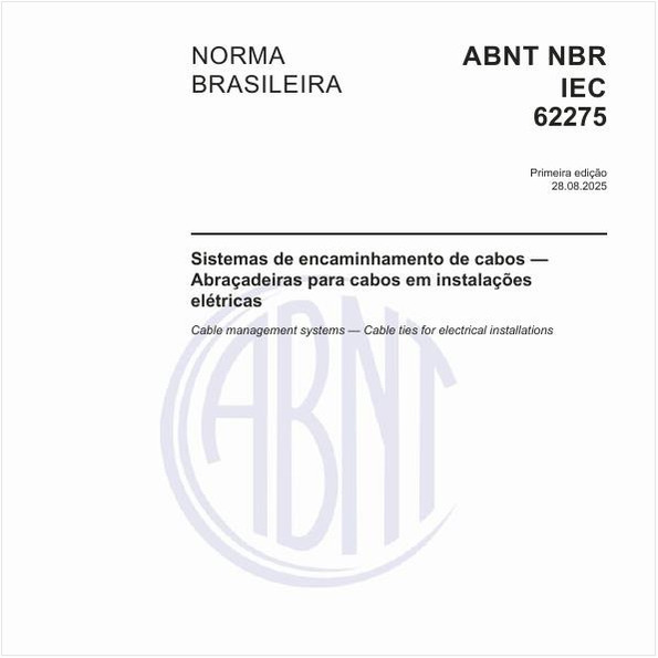 Sistemas de encaminhamento de cabos — Abraçadeiras para cabos em instalações elétricas