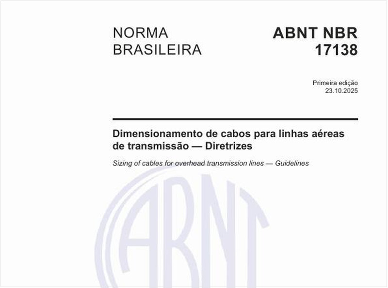 Dimensionamento de cabos para linhas aéreas de transmissão — Diretrizes