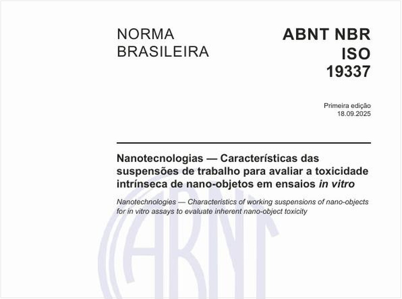 Nanotecnologias — Características das suspensões de trabalho para avaliar a toxicidade intrínseca de nano-objetos em ensaios in vitro