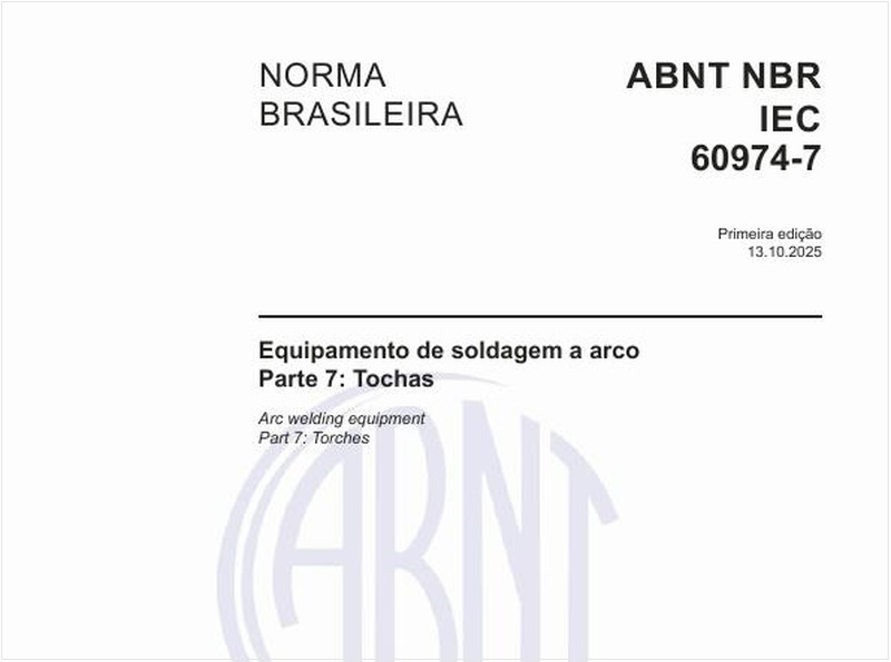 Equipamento de soldagem a arco - Parte 7: Tochas