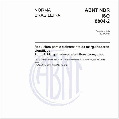 Requisitos para o treinamento de mergulhadores científicos - Parte 2: Mergulhadores científicos avançados