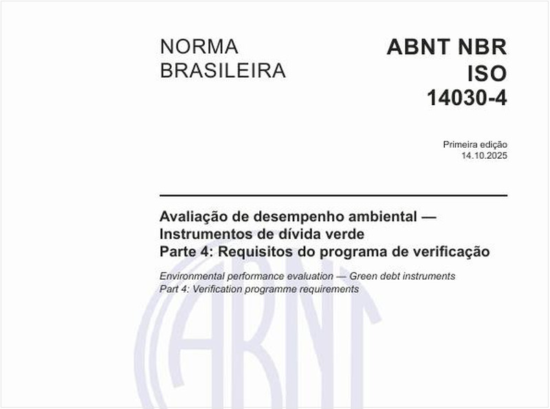 Avaliação de desempenho ambiental — Instrumentos de dívida verde - Parte 4: Requisitos do programa de verificação