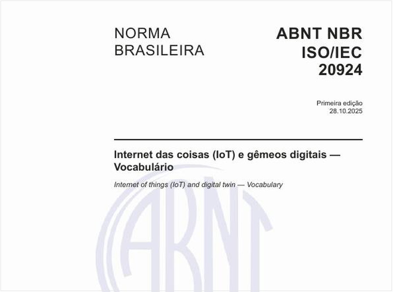 Internet das coisas (IoT) e gêmeos digitais — Vocabulário