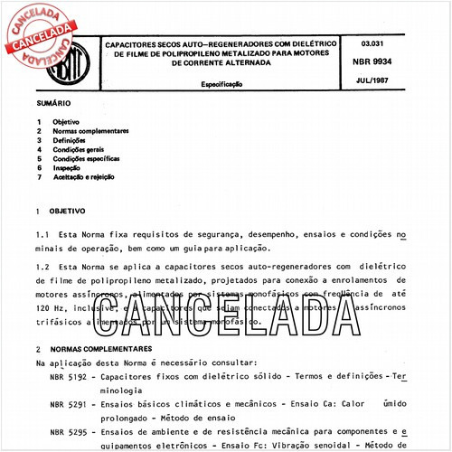 Capacitores secos auto-regeneradores com dielétrico de filme de polipropileno metalizado para motores de corrente alternada