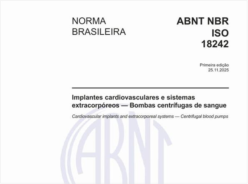 Implantes cardiovasculares e sistemas extracorpóreos — Bombas centrífugas de sangue