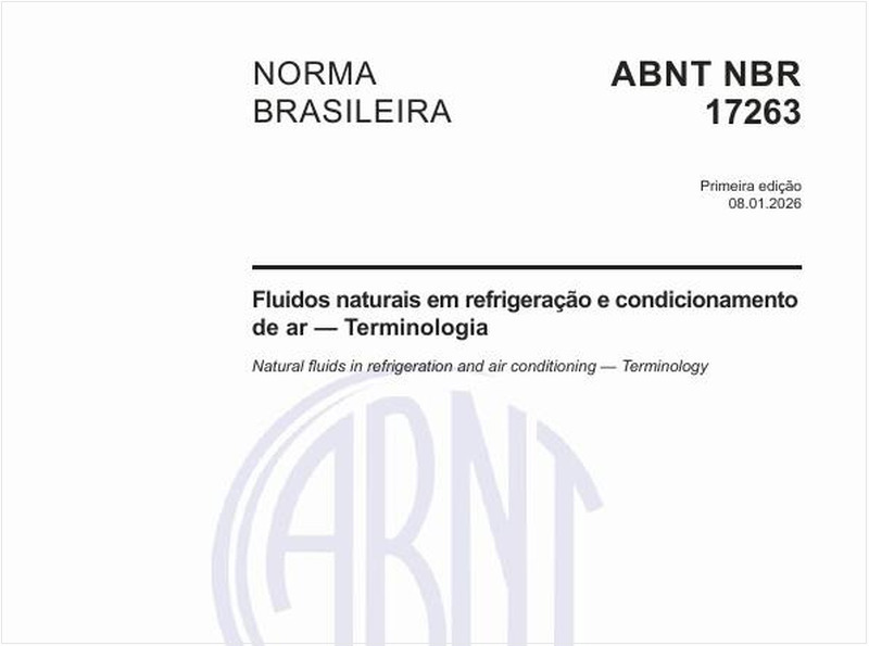 Fluidos naturais em refrigeração e condicionamento de ar — Terminologia