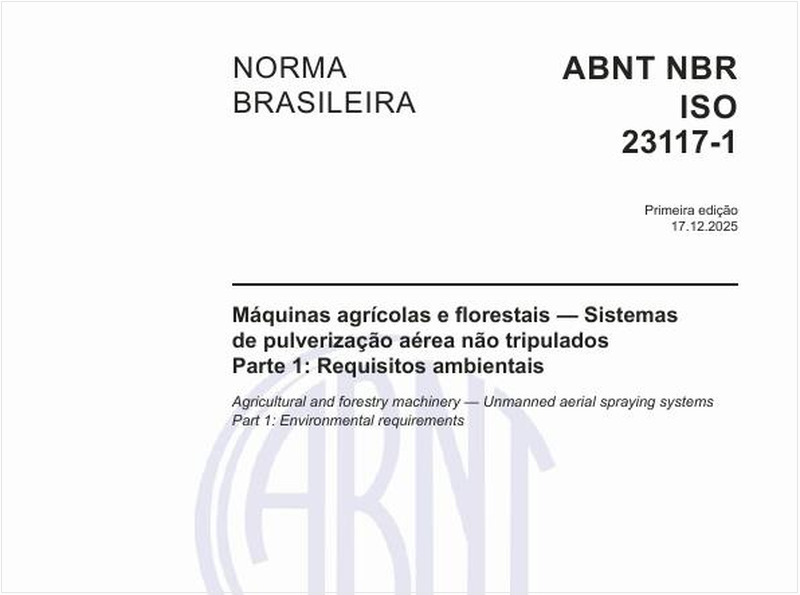 Máquinas agrícolas e florestais — Sistemas de pulverização aérea não tripulados - Parte 1: Requisitos ambientais