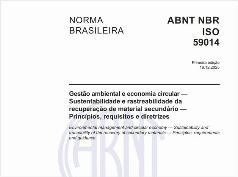 Gestão ambiental e economia circular — Sustentabilidade e rastreabilidade da recuperação de material secundário — Princípios, requisitos e diretrizes