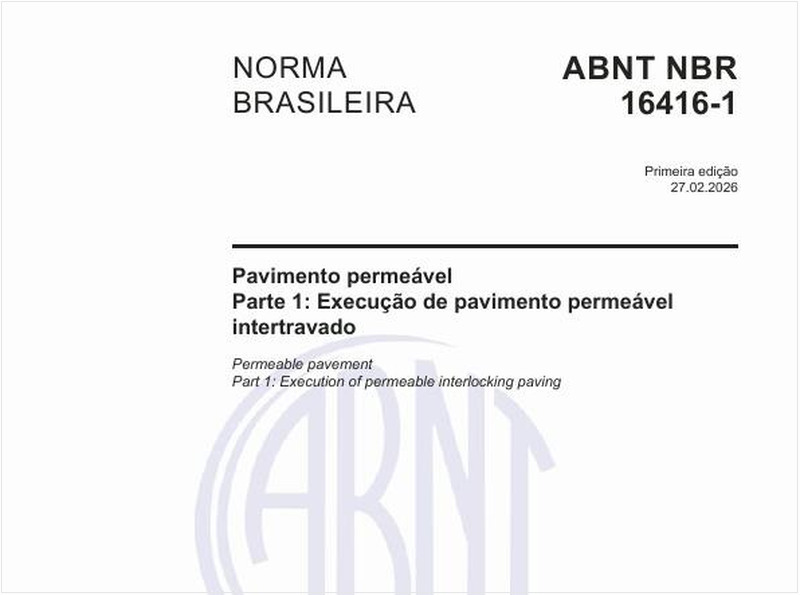 Pavimento permeável - Parte 1: Execução de pavimento permeável intertravado