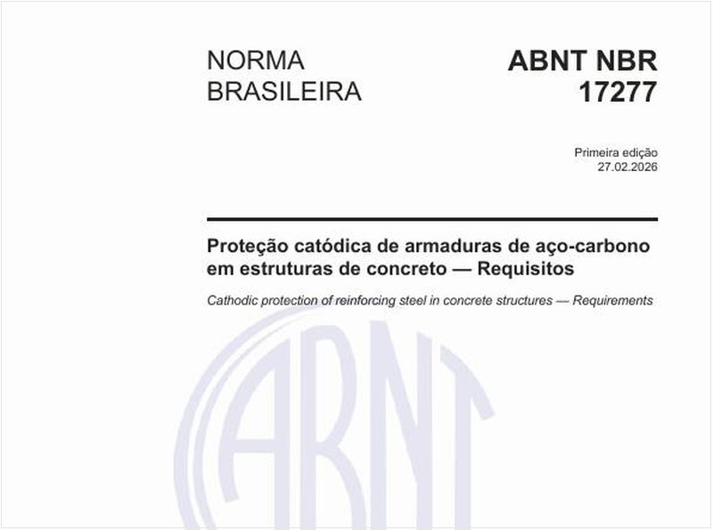 Proteção catódica de armaduras de aço-carbono em estruturas de concreto — Requisitos