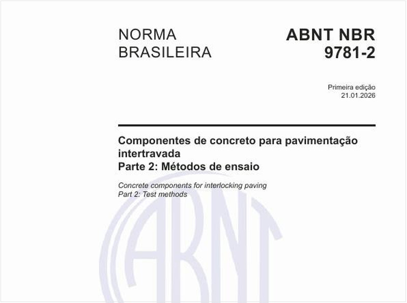 Componentes de concreto para pavimentação intertravada - Parte 2: Métodos de ensaio