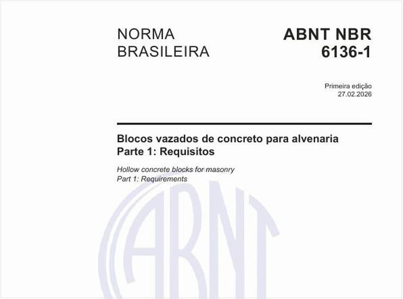 Blocos vazados de concreto para alvenaria - Parte 1: Requisitos