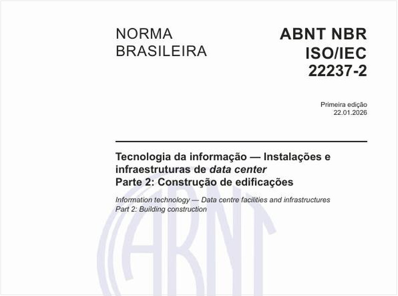 Tecnologia da informação — Instalações e infraestruturas de data center - Parte 2: Construção de edificações