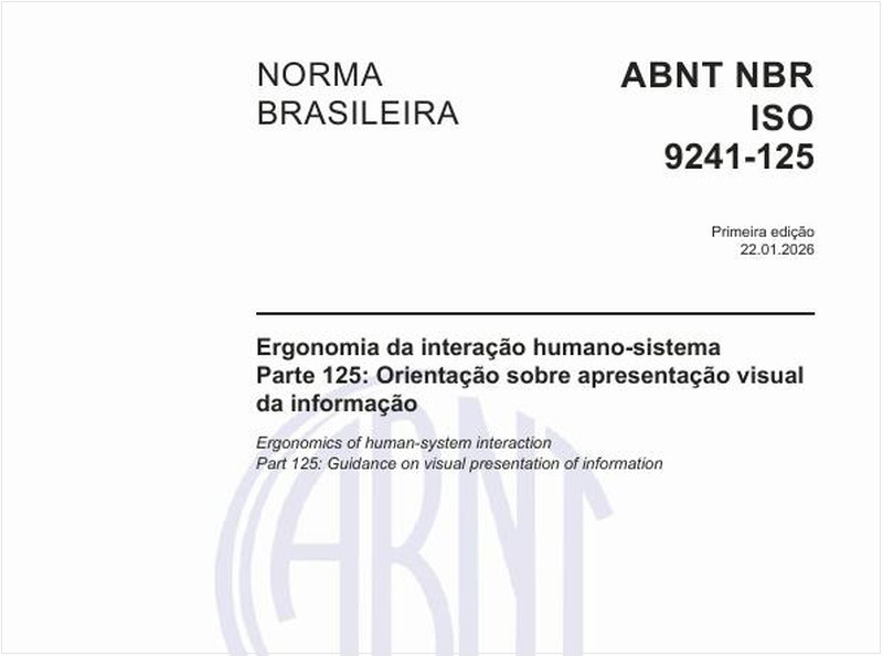 Ergonomia da interação humano-sistema - Parte 125: Orientação sobre apresentação visual da informação
