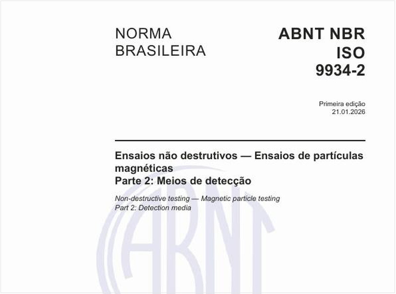 Ensaios não destrutivos — Ensaios de partículas magnéticas - Parte 2: Meios de detecção