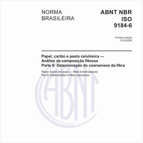 Papel, cartão e pasta celulósica — Análise da composição fibrosa - Parte 6: Determinação do coarseness da fibra