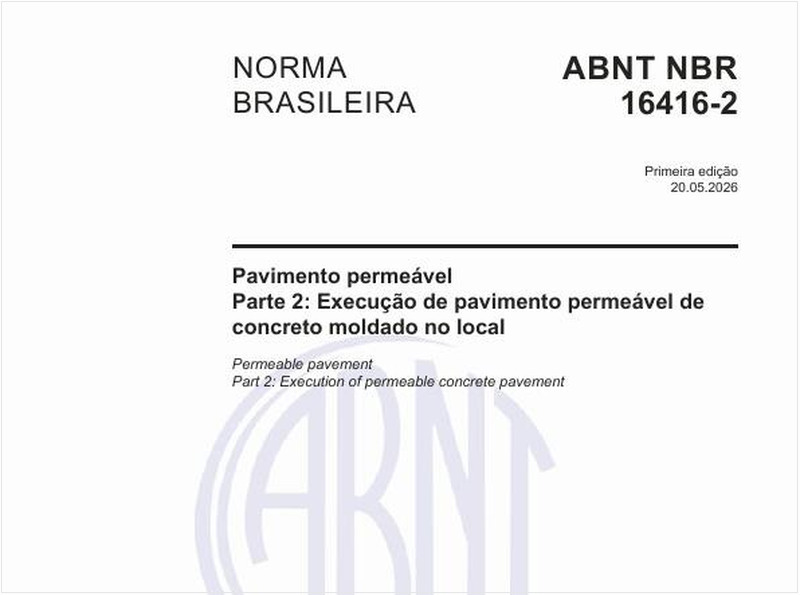 Pavimento permeável -  Parte 2: Execução de pavimento permeável de concreto moldado no local