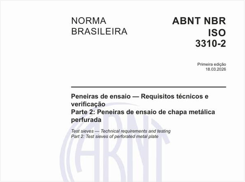 Peneiras de ensaio — Requisitos técnicos e verificação - Parte 2: Peneiras de ensaio de chapa metálica perfurada