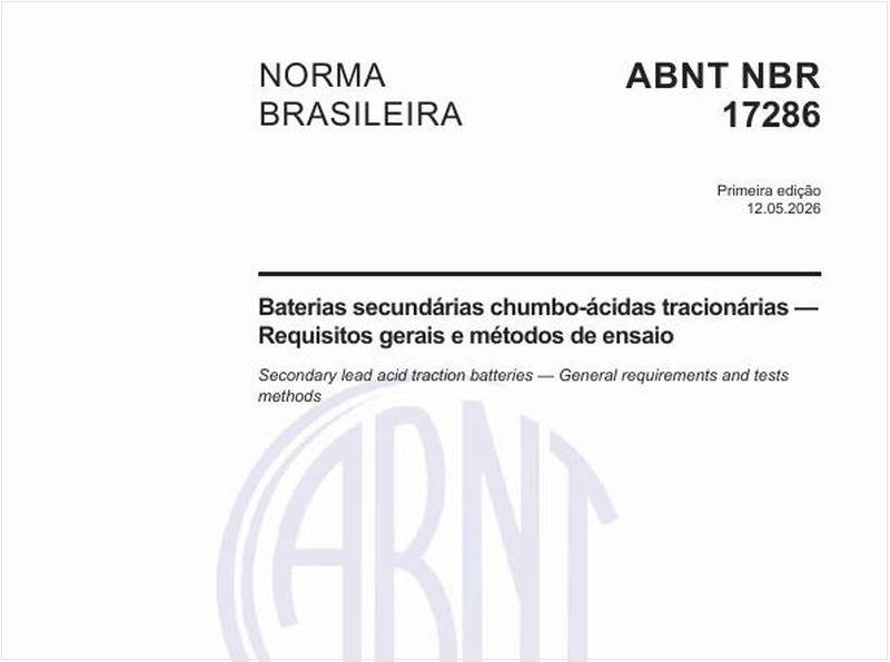 Baterias secundárias chumbo-ácidas tracionárias — Requisitos gerais e métodos de ensaio