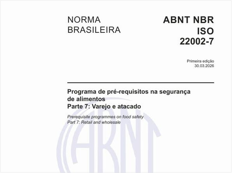 Programa de pré-requisitos na segurança de alimentos - Parte 7: Varejo e atacado