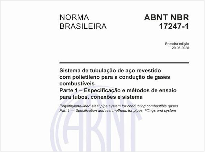 Sistema de tubulação de aço revestido com polietileno para a condução de gases combustíveis - Parte 1 – Especificação e métodos de ensaio para tubos, conexões e sistema