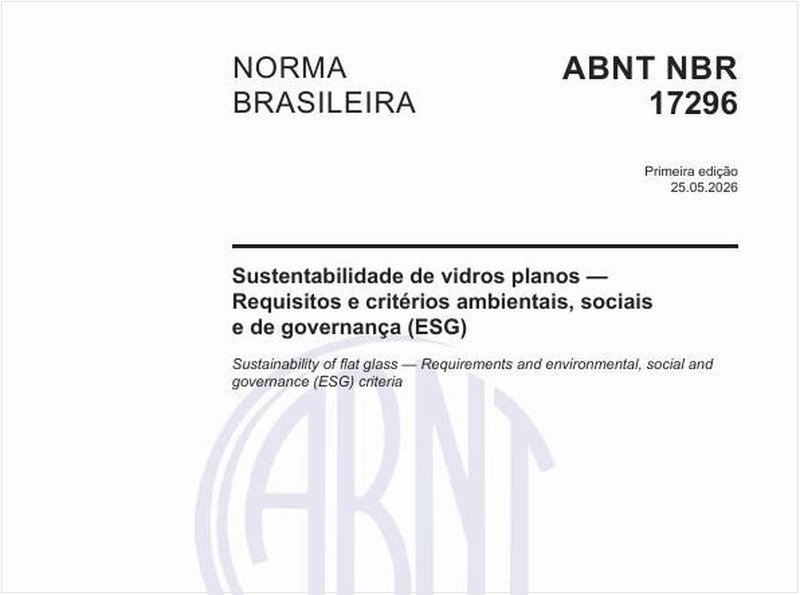 Sustentabilidade de vidros planos — Requisitos e critérios ambientais, sociais e de governança (ESG)