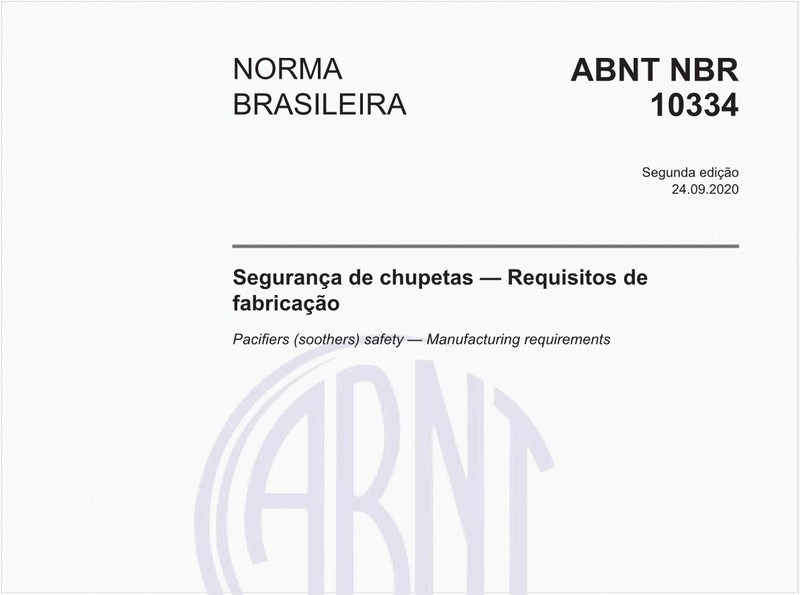 Segurança de chupetas — Requisitos de fabricação
